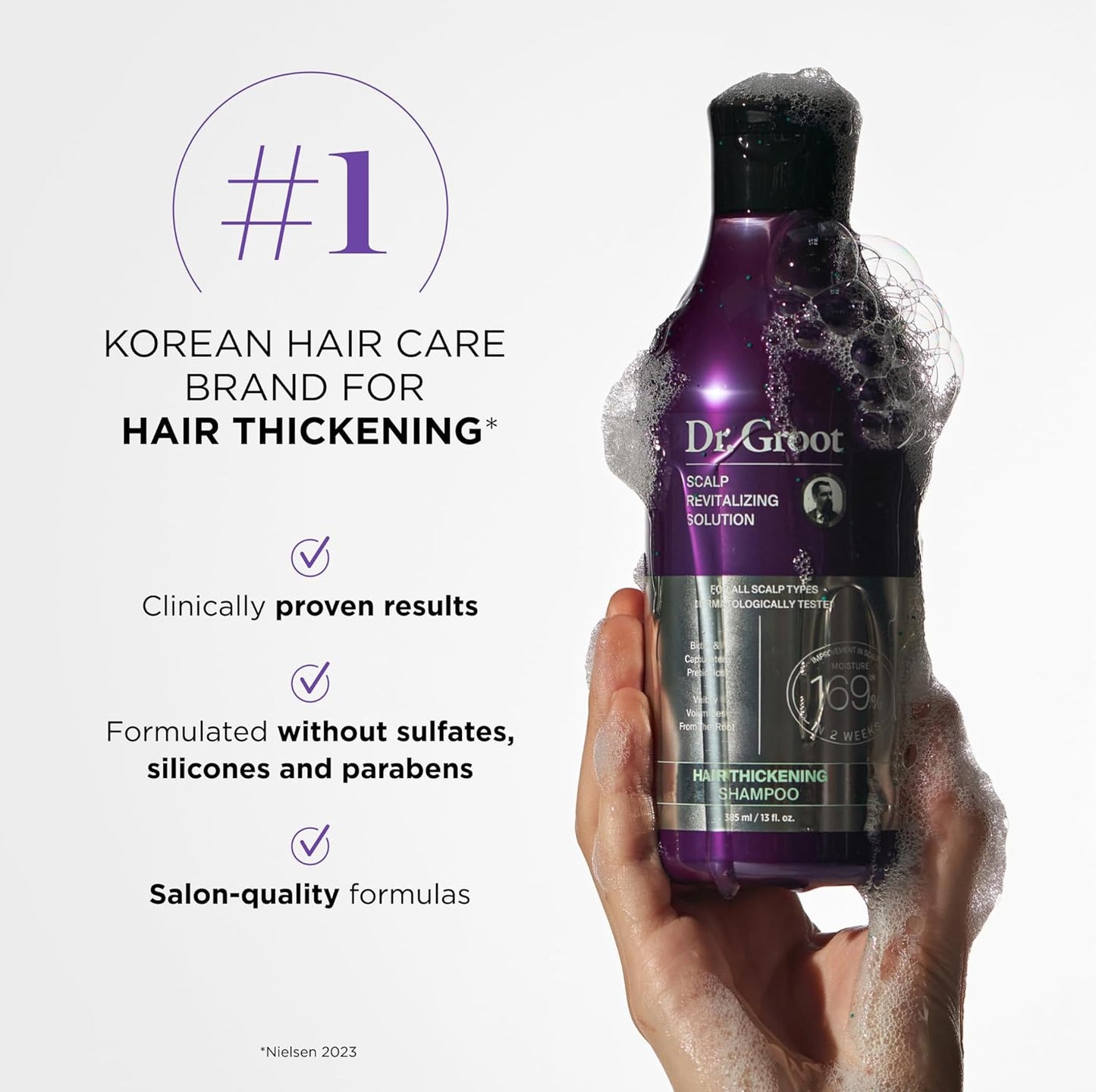 Dr. Groot Thickening Serum, Shampoo, Conditioner, and Scalp Treatment Set for Hair Loss